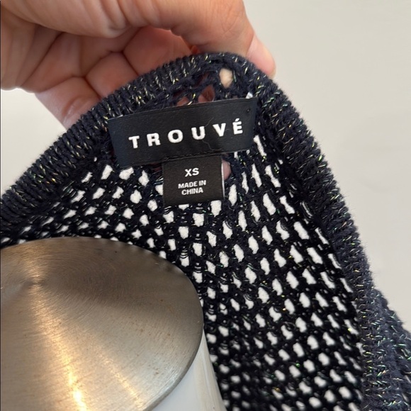 Trouvé XS Black Metallic Mesh Long Sleeve Sweater - Picture 5 of 8